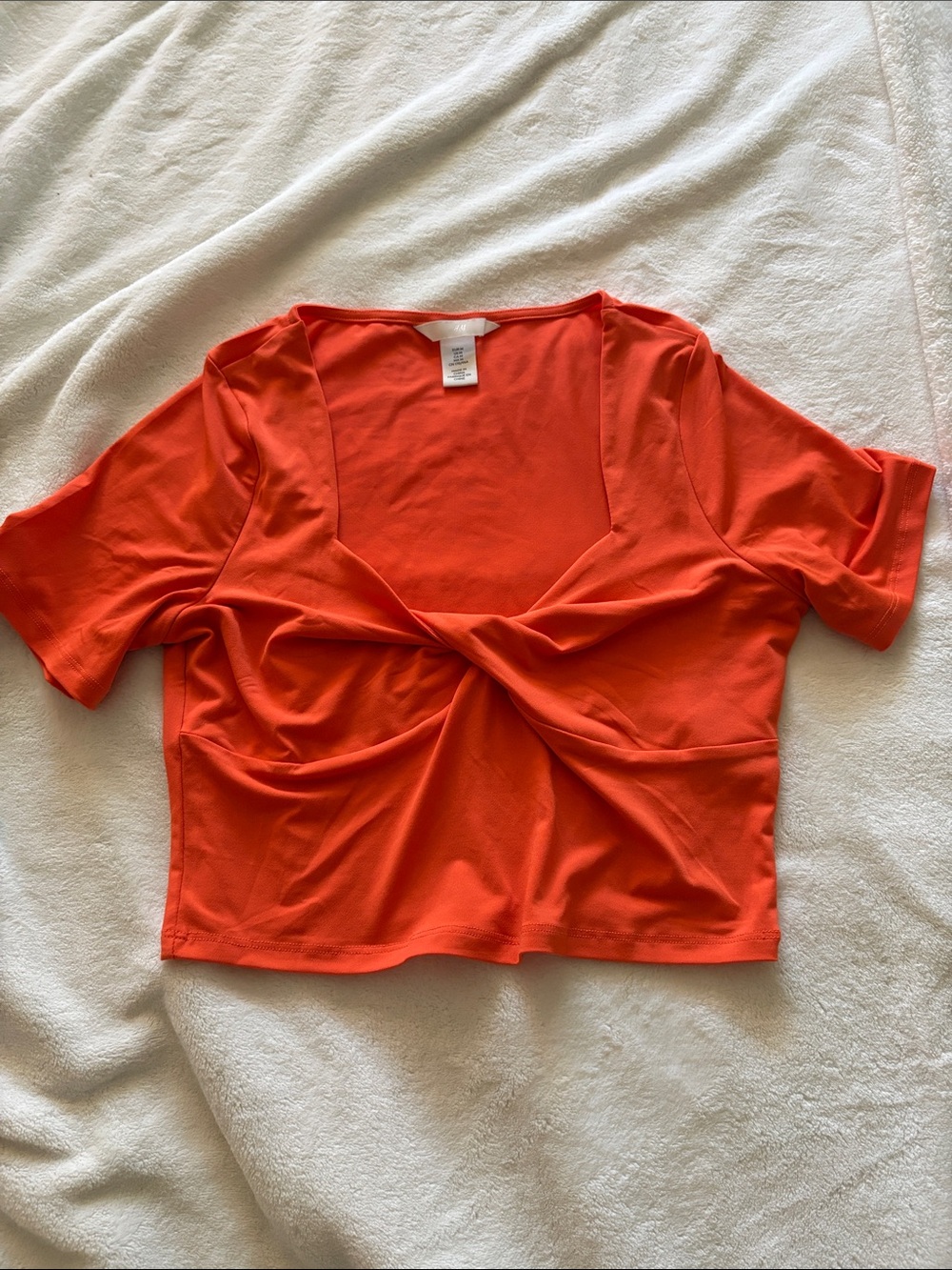 H&M Orange Twist-Front Crop Top